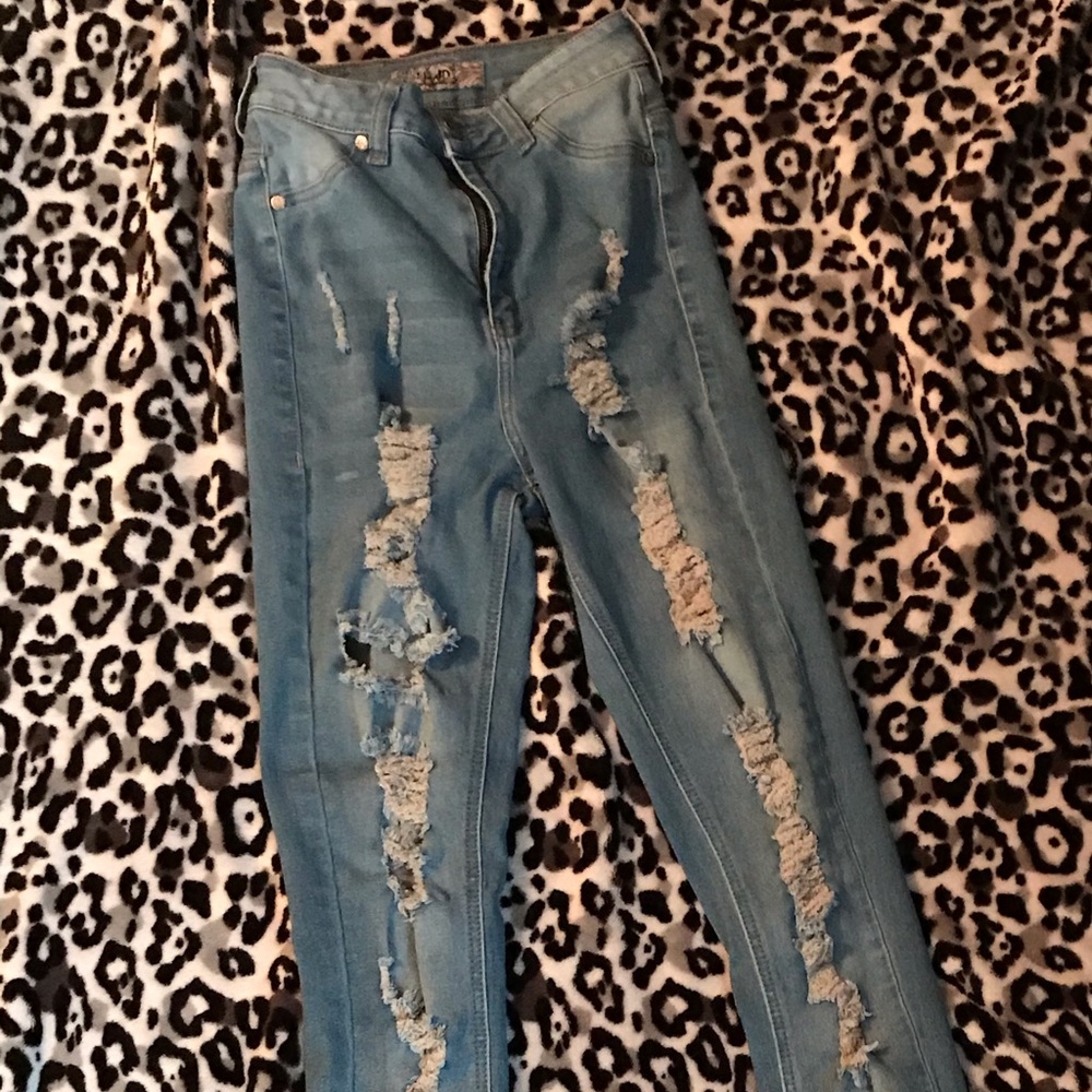 distressed jeans